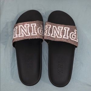 Rose Gold Slip On Slides
